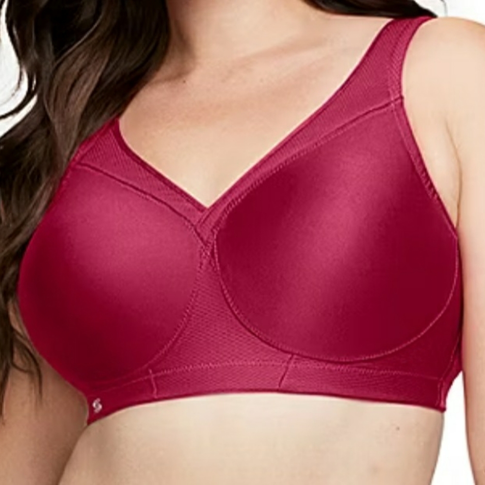Glamorise Full Coverage Bra Women 40 C Ruby Red NWOT